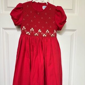 Luli & Me Elegant Red Smoked Dress Size 4